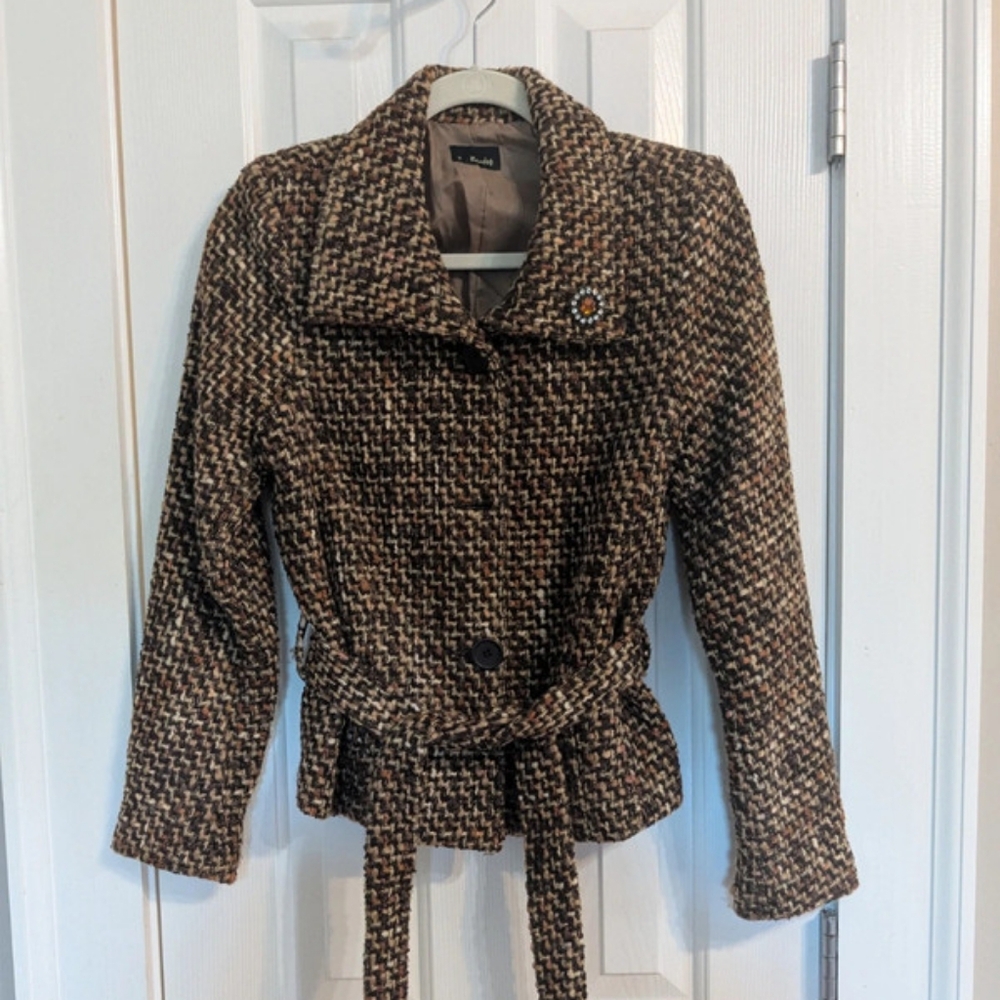 Vintage Bardot brand tweed cropped jacket